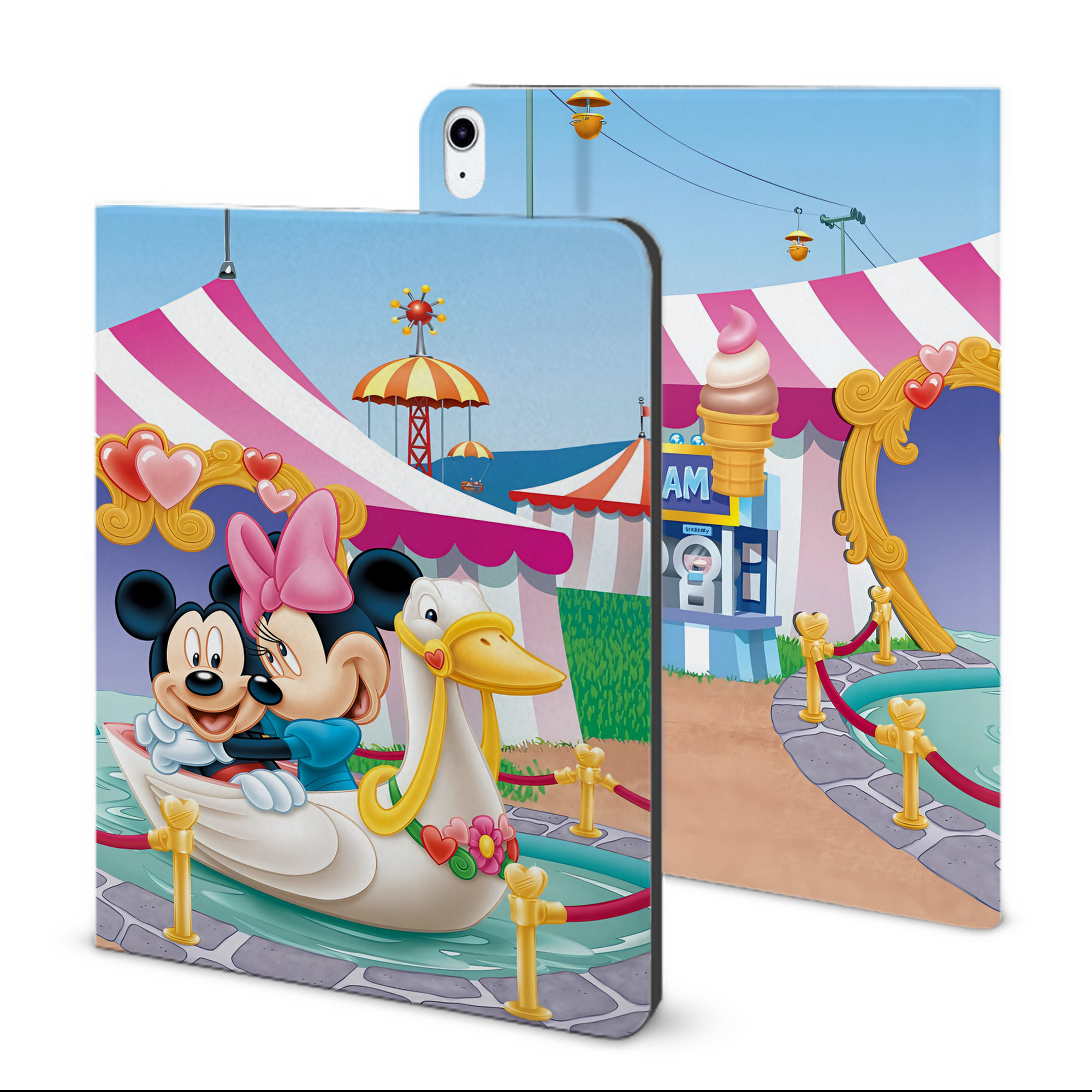 （画像用） ミッキーマウス Mickey Mouse IPad ケース ブック型 PUレザー TPU 耐衝撃 軽量 薄型 ペン収納なし 全面保護 IPad 各モデル対応